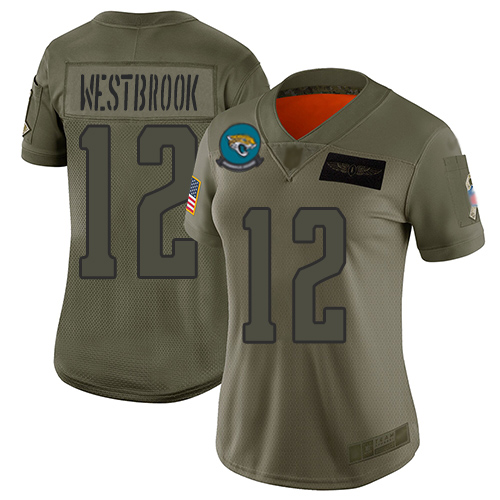 Nike Jacksonville Jaguars #12 Dede Westbrook Camo Women Stitched NFL Limited 2019 Salute to Service Jersey->women nfl jersey->Women Jersey